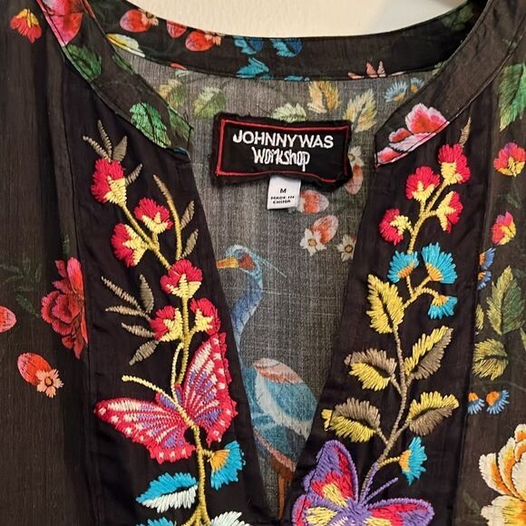 Johnny Was Boho Tie Back embroidered floral Dress Size medium - Picture 8 of 11